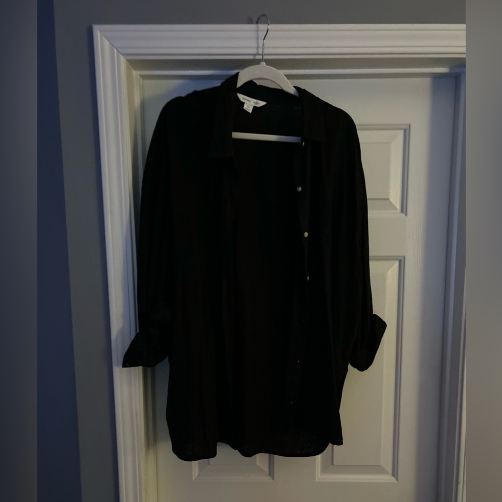 Old navy oversized black linen shirt